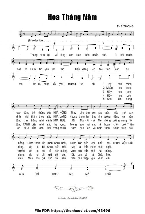 Hoa tháng năm - Thế Thông - trang 1