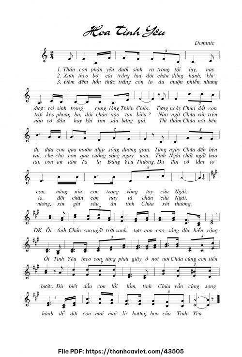 Hoa tình yêu - Lm. Dominic - trang 1