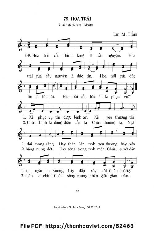Hoa trái - Lm. Mi Trầm - trang 1