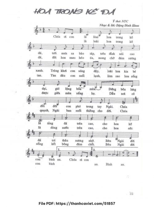 Hoa trong kẽ đá - Đặng Đình Khoa - trang 1