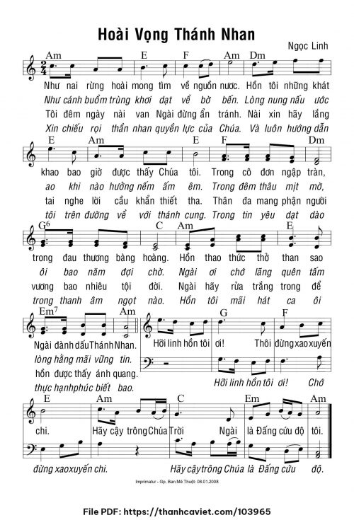 Hoài vọng Thánh Nhan - Ngọc Linh - trang 1