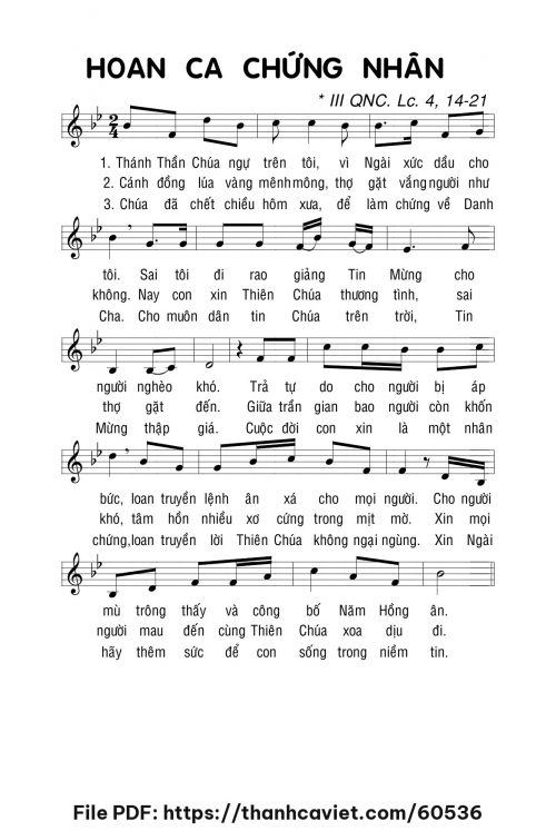 Hoan ca chứng nhân - Lm. La Thập Tự - trang 1