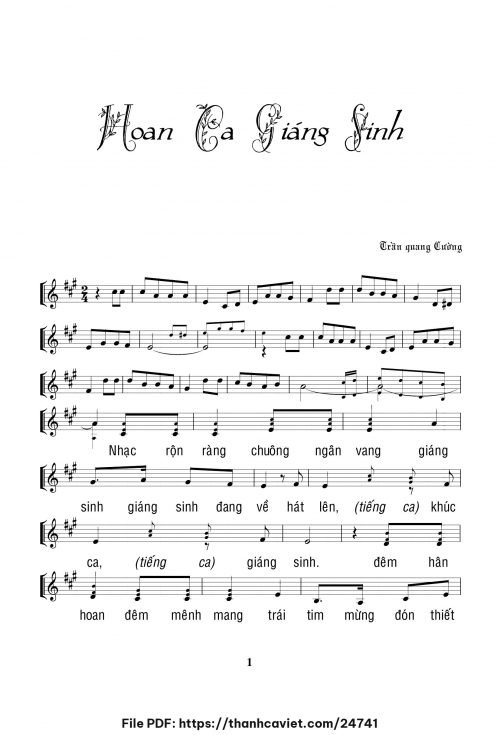 Hoan ca Giáng sinh - Trần Quang Cường - trang 1