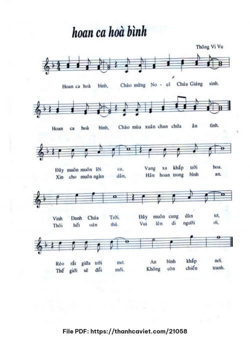 Hoan ca hòa bình - Thông Vi Vu - trang 1