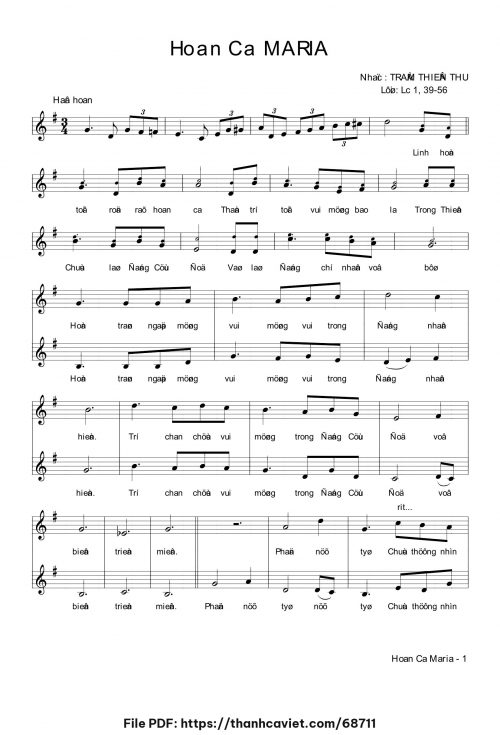 Hoan ca Maria - Trầm Thiên Thu - trang 1
