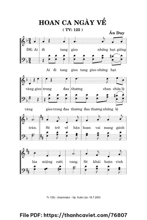 Hoan ca ngày về - Ân Duy - trang 1