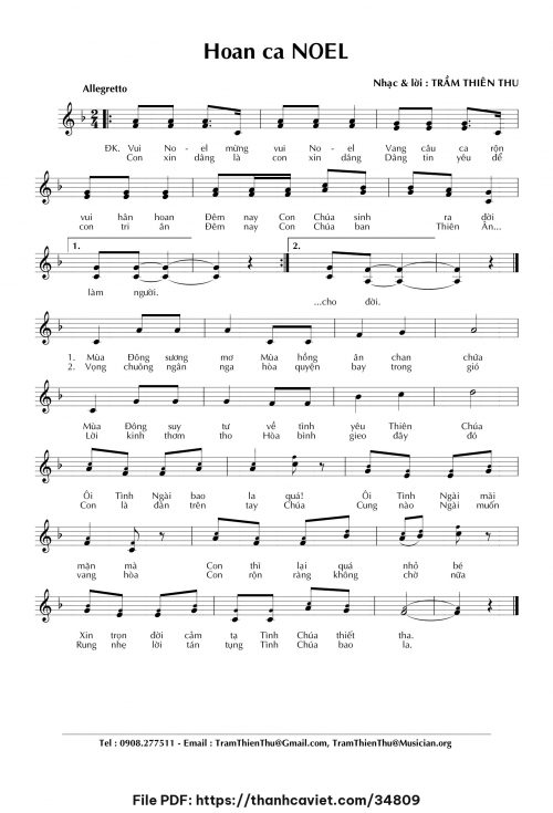 Hoan ca Noel - Trầm Thiên Thu - trang 1