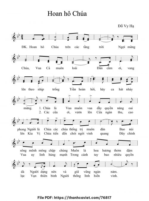 Hoan hô Chúa - Đỗ Vy Hạ - trang 1
