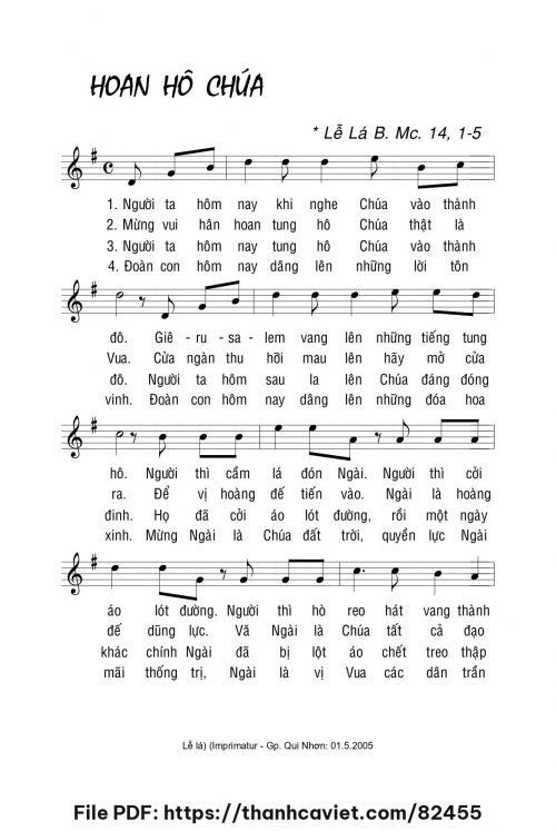 Hoan hô Chúa - Lm. La Thập Tự - trang 1