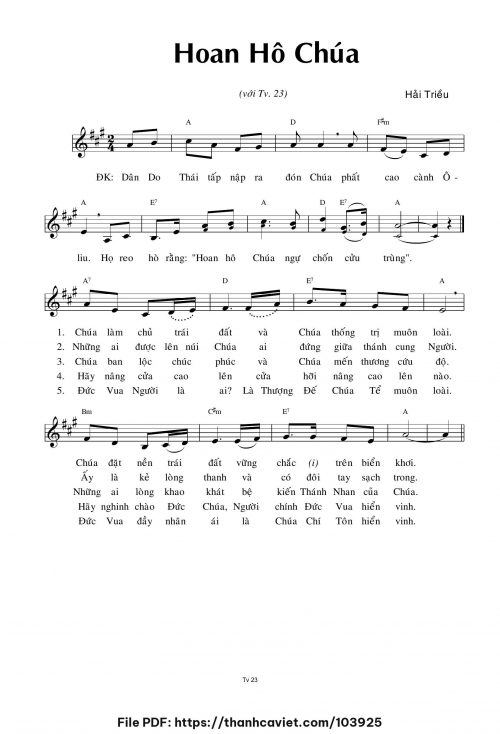 Hoan hô Chúa - Hải Triều - trang 1