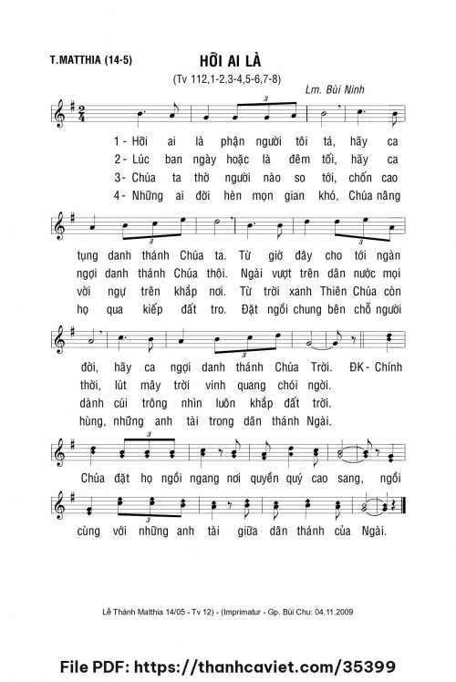 Hỡi ai là - Lm. Bùi Ninh - trang 1