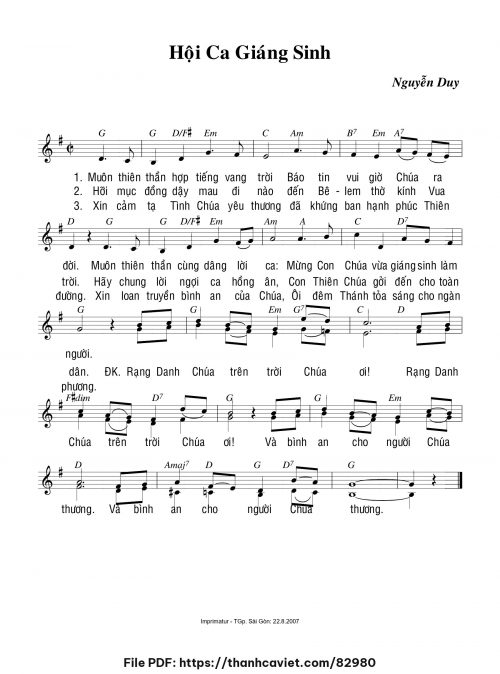 Hội ca Giáng sinh - Lm. Nguyễn Duy - trang 1