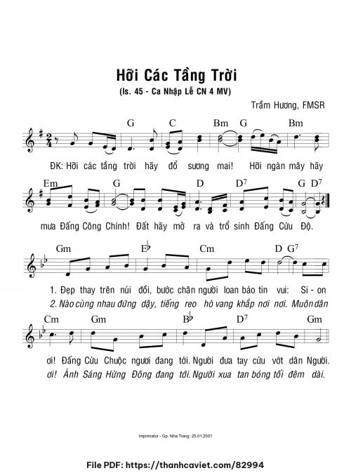 Hỡi các tầng trời - Sr. Trầm Hương - trang 1