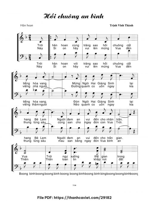 Hồi chuôn an bình - Trịnh Vĩnh Thành - trang 1