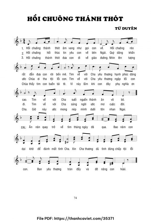 Hồi chuông thánh thót - Lm. Từ Duyên - trang 1