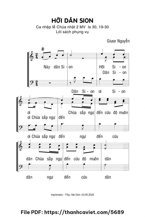 Hỡi dân Sion - Giuse Nguyễn - trang 1