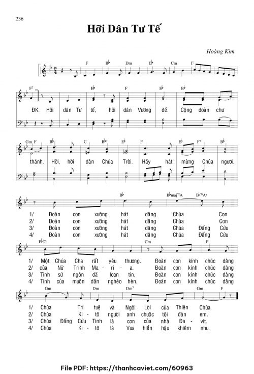 Hỡi dân tư tế - Lm. Hoàng Kim - trang 1