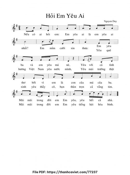 Hỏi Em Yêu Ai - Lm. Nguyễn Duy - trang 1