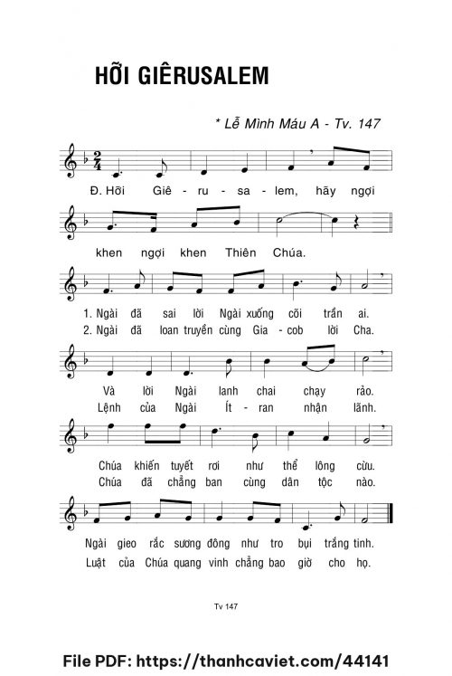 Hỡi Giêrusalem - Lm. La Thập Tự - trang 1