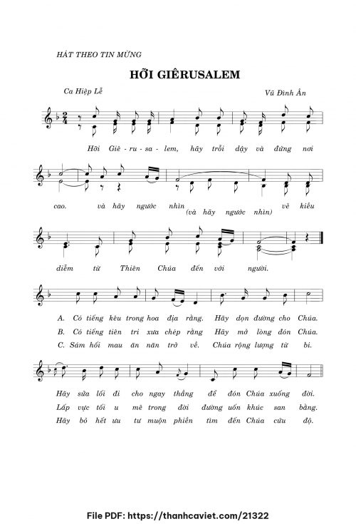 Hỡi Giêrusalem - Vũ Đình Ân - trang 1