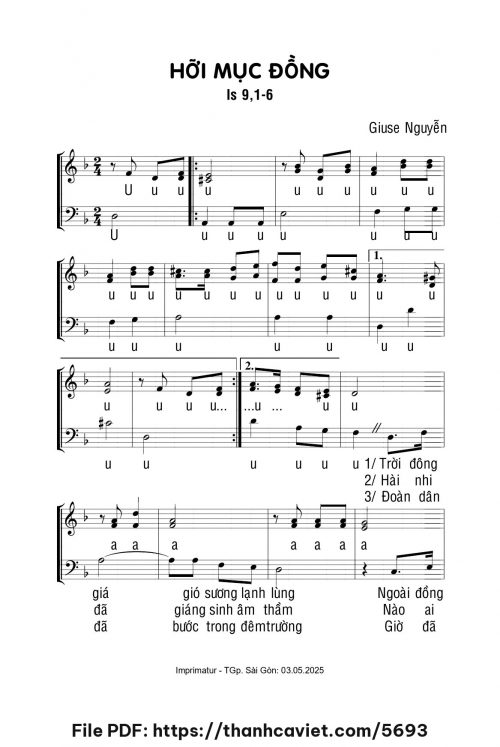 Hỡi mục đồng - Giuse Nguyễn - trang 1