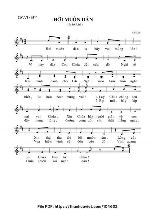 Hỡi muôn dân - Hải Ánh - trang 1