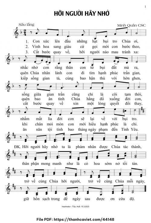 Hỡi người hãy nhớ - Minh Quân CSC - trang 1
