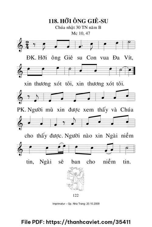 Hỡi ông Giêsu [CN30 TNB] – - Lm. Mi Trầm - trang 1
