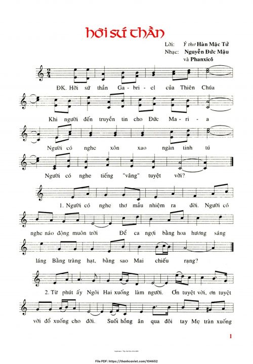 Hỡi Sứ Thần - Phanxicô - Nguyễn Đức Mậu - Hàn Mặc Tử - trang 1