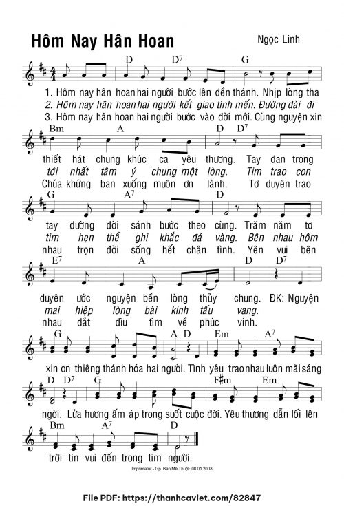 Hôm nay hân hoan - Ngọc Linh - trang 1