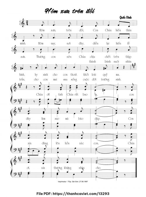 Hôm xưa trên đồi - Quốc Vinh - trang 1