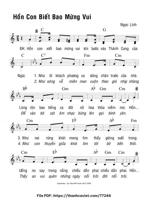 Hồn con biết bao mừng vui - Ngọc Linh - trang 1