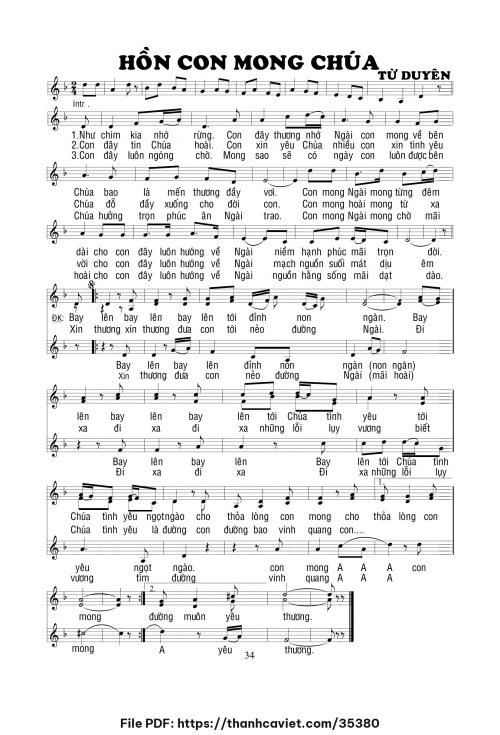 Hồn con mong Chúa - Lm. Từ Duyên - trang 1