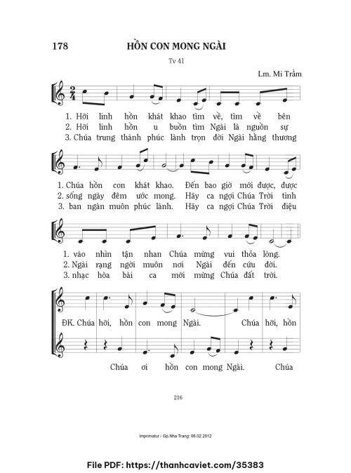 Hồn con mong Ngài - Lm. Mi Trầm - trang 1