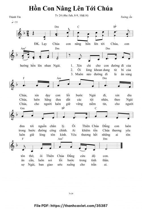 Hồn con nâng lên tới Chúa - Tường Ân - trang 1