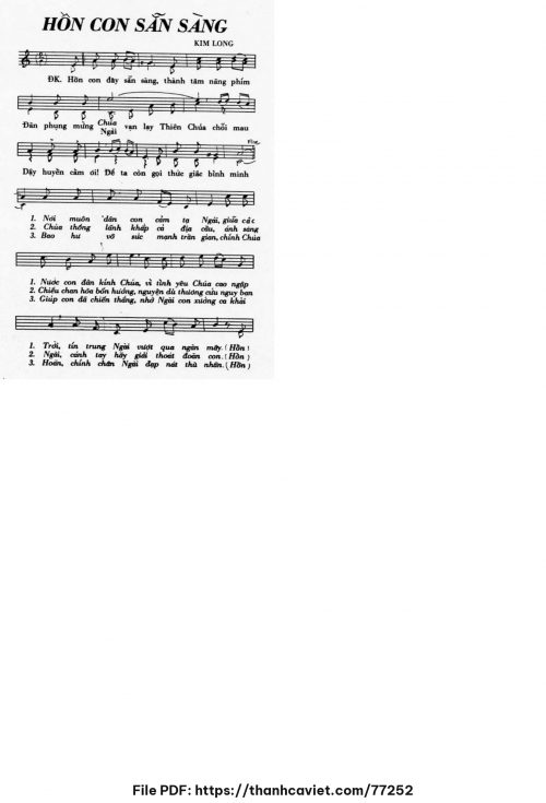 Hồn con sẵn sàng - Lm. Kim Long - trang 1