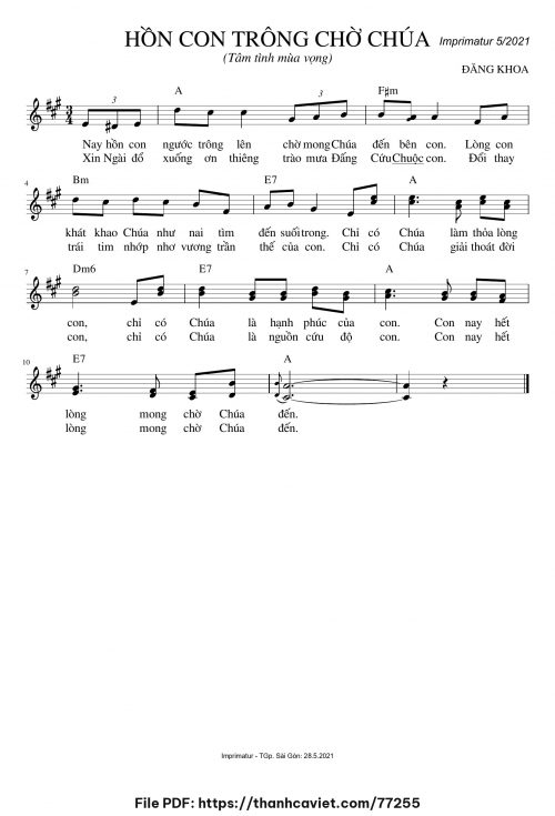 Hồn con trông chờ Chúa - Đăng Khoa - trang 1