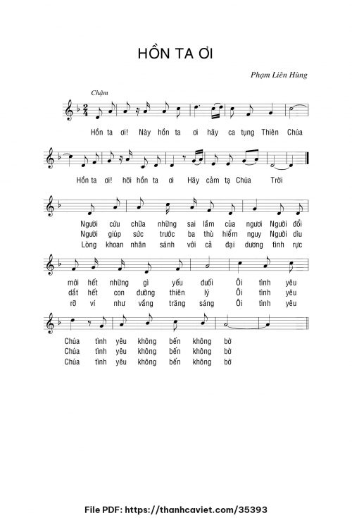 Hồn ta ơi - Lm. Phạm Liên Hùng - trang 1