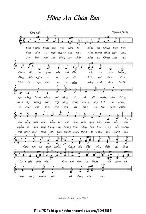 Hồng ân Chúa ban - Nguyên Dũng - trang 1