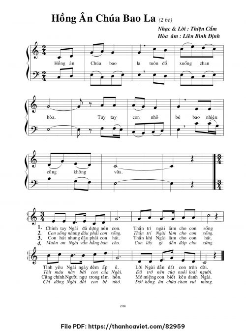 Hồng ân Chúa bao la - Lm. Thiện Cẩm (Hòa âm: Liên Bình Định) - trang 1