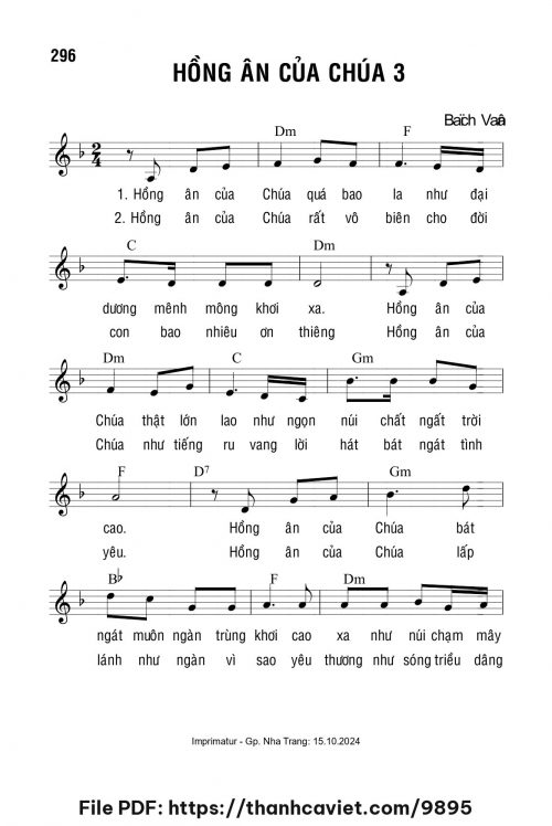 Hồng ân của Chúa 3 - Lm. Bạch Vân - trang 1