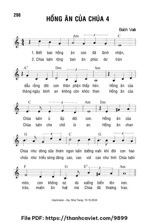 Hồng ân của Chúa 4 - Lm. Bạch Vân - trang 1