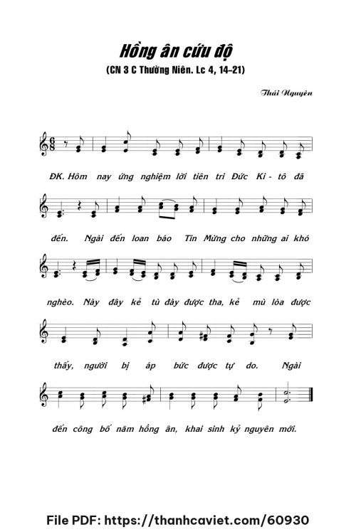 Hồng ân cứu độ - Lm. Thái Nguyên - trang 1
