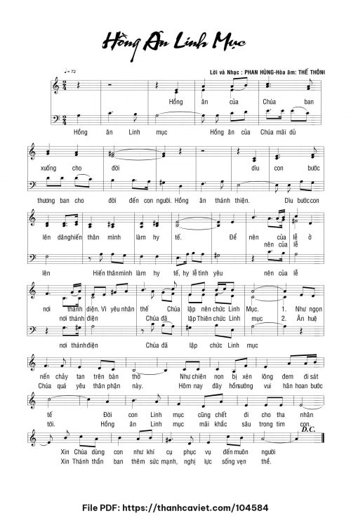Hồng ân Linh mục - Phan Hùng - trang 1