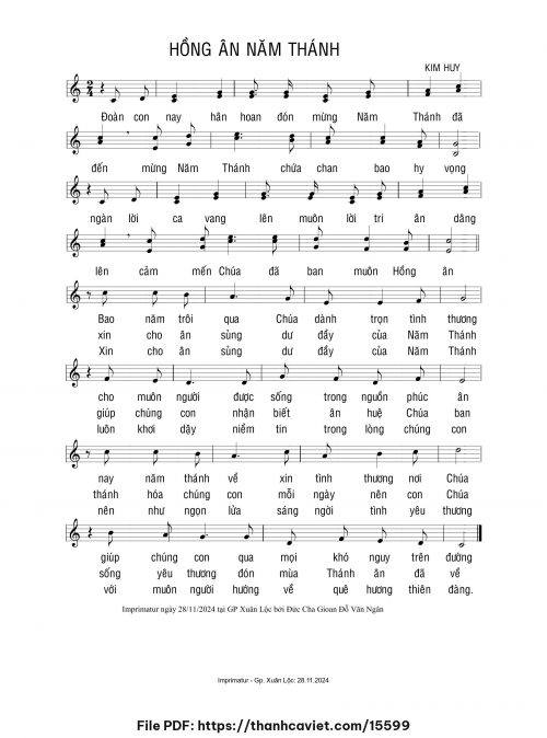 Hồng ân Năm Thánh - Kim Huy - trang 1