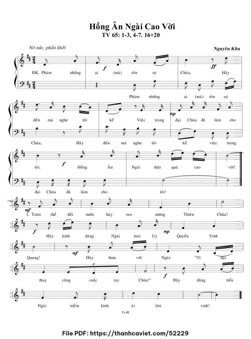 Hồng ân Ngài cao vời - Nguyên Kha - trang 1