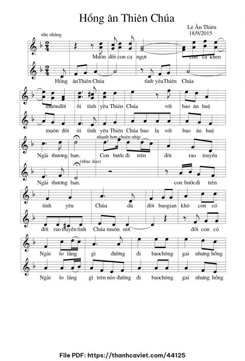 Hồng ân Thiên Chúa - Lê Ân Thiên - trang 1