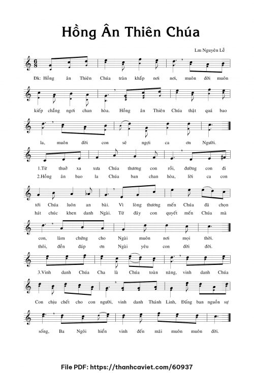 Hồng ân Thiên Chúa - Lm. Nguyên Lễ - trang 1