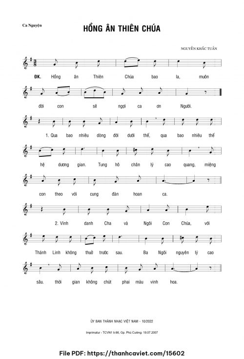 Hồng ân Thiên Chúa - Nguyễn Khắc Tuần - trang 1
