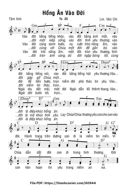Hồng ân vào đời - Lm. Văn Chi - trang 1